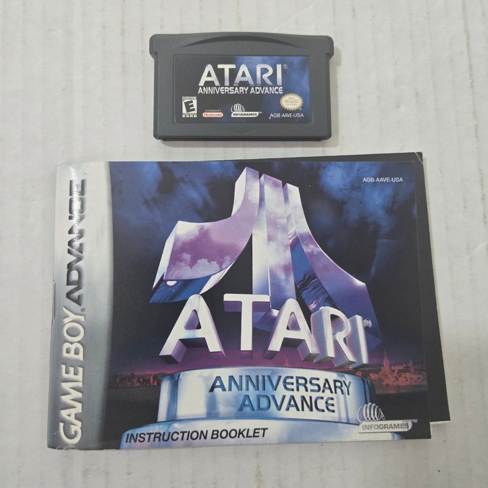 Atari Anniversary Nintendo Game Boy Advance GBA Cartridge and Manual 2002